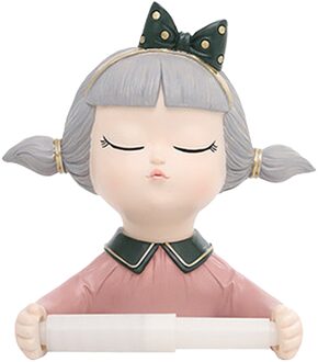 3D Leuke Meisje Cartoon Vorm Toiletrolhouder Home Wandmontage Papier Roll Tissue Holder Zelfklevende Voor Badkamers 03