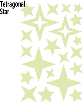 3D Lichtgevende Decal Slaapkamer Ceilling Home Decor Glow In Dark Moon Universe Fluorescerende Bubble Sticker Thuis Slaapkamer Wall Art Decor tetragonal ster