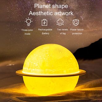 3D Maan Nachtlampje Luchtbevochtiger Mute Desktop Usb Planetaire Licht Diffuser Luchtbevochtiger Home Decor Lamp Vintage Lantaarn