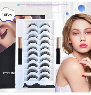 3D Magnetic Eyelashes Eyeliner Liquid Tweezer Set Reusable Extension Makeup Tool 667D