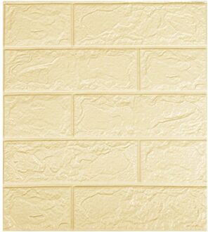3D Muursticker Imitatie Baksteen Room Decor Waterdichte Zelfklevende Behang 32CD Beige