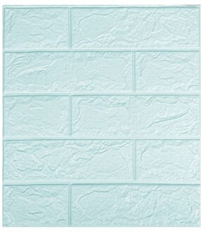 3D Muursticker Imitatie Baksteen Room Decor Waterdichte Zelfklevende Behang 32CD licht blauw