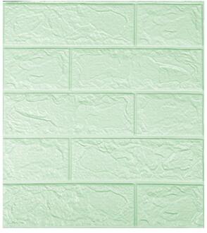 3D Muursticker Imitatie Baksteen Room Decor Waterdichte Zelfklevende Behang 32CD licht groen