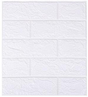 3D Muursticker Imitatie Baksteen Room Decor Waterdichte Zelfklevende Behang 32CD wit
