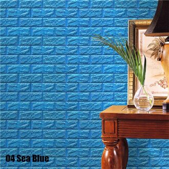 3D Muurstickers Imitatie Baksteen Slaapkamer Decor Waterdicht Zelfklevend Behang Voor Woonkamer Keuken Tv Achtergrond Decor92915 Blauw
