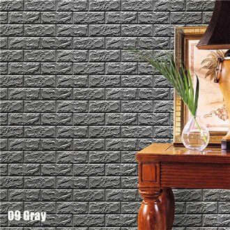 3D Muurstickers Imitatie Baksteen Slaapkamer Decor Waterdicht Zelfklevend Behang Voor Woonkamer Keuken Tv Achtergrond Decor92915 Grijs