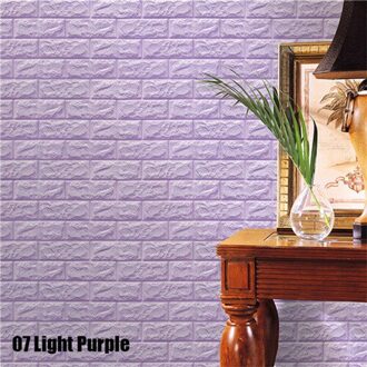 3D Muurstickers Imitatie Baksteen Slaapkamer Decor Waterdicht Zelfklevend Behang Voor Woonkamer Keuken Tv Achtergrond Decor92915 Paars