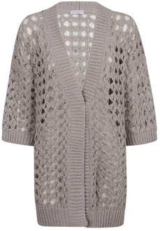 3D Net Cardigan Sweaters Brunello Cucinelli , Beige , Dames - M,S