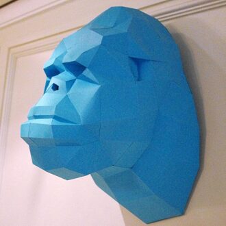 3D Papier Model Buffalo Koe Bull Head Papercraft Home Decor Kamer Wanddecoratie Puzzels Educatief Diy Speelgoed Cadeau Voor Kinderen King Kong