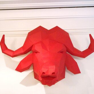 3D Papier Model Buffalo Koe Bull Head Papercraft Home Decor Kamer Wanddecoratie Puzzels Educatief Diy Speelgoed Cadeau Voor Kinderen