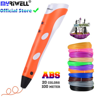 3D Pen Model 3D Printer Drawing Magic Printing Pens With 100M Plastic ABS Filament School Supplies For Kid Birthday Gifts