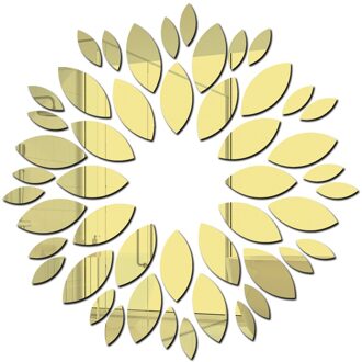 3D Petal Acryl Muurstickers Spiegel Sticker Behang Slaapkamer Woonkamer Decor Home Decoratie Accessoires Goud