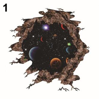 3D Planet Moon Star Sky Zelfklevende Doorbreken Muursticker Slaapkamer Decor Home Decoration Stickers 1