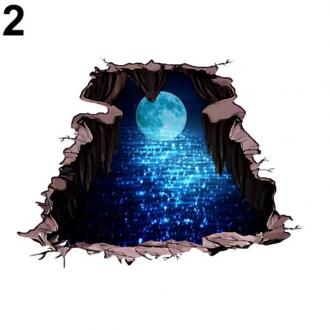 3D Planet Moon Star Sky Zelfklevende Doorbreken Muursticker Slaapkamer Decor Home Decoration Stickers 2