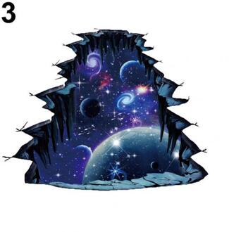 3D Planet Moon Star Sky Zelfklevende Doorbreken Muursticker Slaapkamer Decor Home Decoration Stickers
