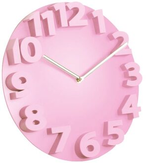3D Plastic Digitale Art Stille Wandklok Modern Home Decoratie Pure Kleur Beste Prijs Roze