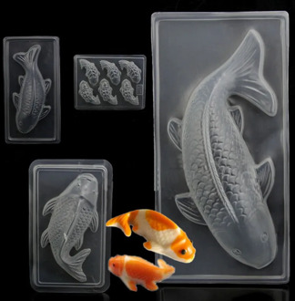 3D Plastic Koi Cake Fish Chocolate Mould Jelly Handmade Sugarcraft Mold DIY Hot aking Tools Handmade Soap Mold Fish Fork Tail
