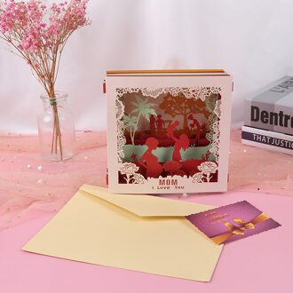 3D Pop Up Gesneden Doos Creatieve Moederdag Wenskaart Handgemaakte Postkaart Cadeaubonnen