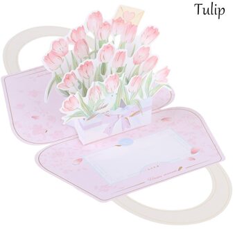 3D Pop-Up Kaarten Moeders Vaderdag Bloemen Verjaardagskaart Anniversary Postkaart Trouwkaarten Wenskaarten Tulip