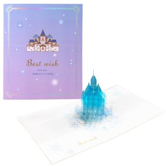 3D Pop-Up Kerstboom Kasteel Wenskaarten Verjaardag Postkaarten Uitnodigingen M68E 2