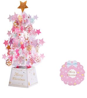 3D Pop-Up Kerstboom Kasteel Wenskaarten Verjaardag Postkaarten Uitnodigingen M68E 4