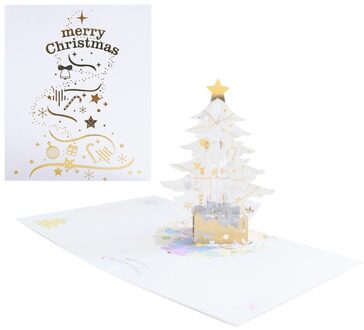 3D Pop-Up Kerstboom Kasteel Wenskaarten Verjaardag Postkaarten Uitnodigingen M68E