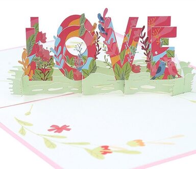 3D Pop Up Liefdevolle Dag Kaarten Liefde Wenskaarten Verjaardag Valentijnsdag