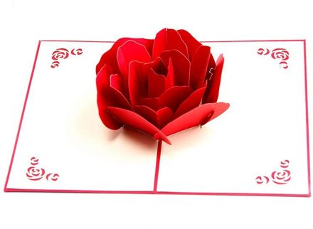 3D Pop Up Rose Dank U Groet Ansichtkaarten Bloem Handgemaakte Lege Vintage Papier Gelukkige Verjaardag Liefde Card
