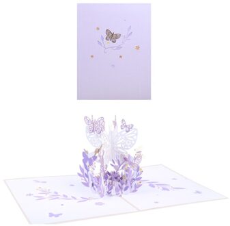 3D Pop-Up Vlinder Bloem Mand Wenskaart Voor Verjaardag Moederdag Wedding Party Graduation Met Envelop PL
