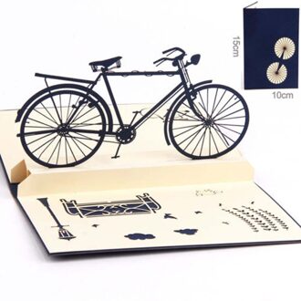 3D Pop UP Wenskaart Wiel Fiets Gelukwens 15x10 cm