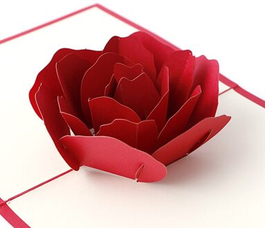 3D Pop Up Wenskaarten Rode Bloem Kerst Thanksgiving Creatieve