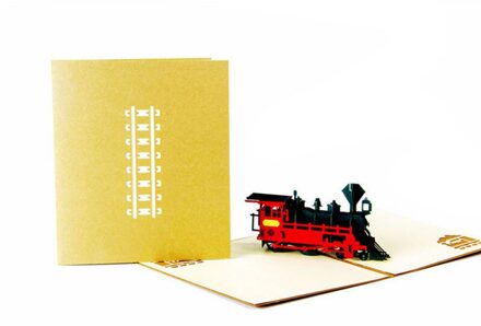 3D Pop Up Wenskaarten Trein Gelukkige Verjaardag Dank U Halloween Kerst Postcard