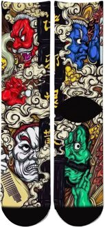 3D Print Chinese Traditionele Verf Crew Sokken Japanse Uki Mannen Straat Olieverf Lange Sokken Harajuku Patroon Tube Sokken