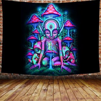 3d Print Trippy Paddestoel Tapestry Hippipe Kleurrijke Art Muur Opknoping Wandtapijten (95*73Cm/150*100cm/150*130Cm/200*150Cm) 230x180cm