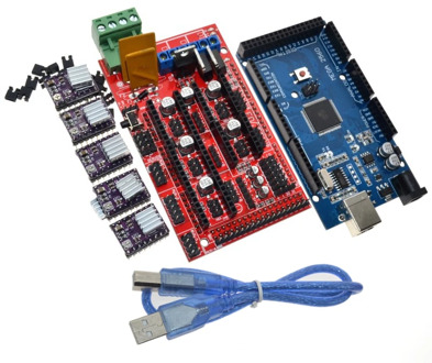 3D Printer 1pc Mega 2560 R3 + 1pc RAMPS 1.4 control panel+ 5pcs DRV8825 Stepper Motor Drive Carrier Reprap for 3D printer kit