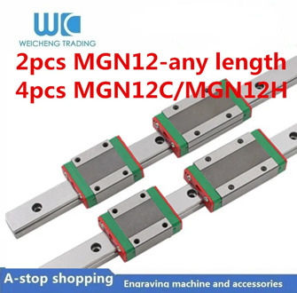 3D Printer 2pcs MGN12 L 100 350 400 500 600 800mm miniature linear rail slide 4pcs MGN12H linear guide MGN12C carriage cnc parts