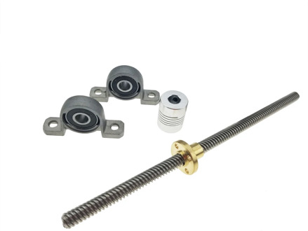 3D Printer CNC T8-400mm Lead Screw Set KP08 Shaft Coupling Thread 8mm T8 Lead8mm Length100mm200mm300mm450mm500mm600mm THSL Rods