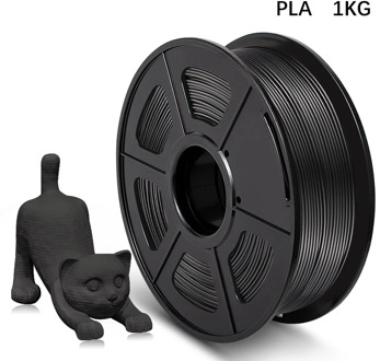 3D Printer Filament PLA 1kg 1.75mm Diameter Tolerance +/-0.02mm Black Color 2.2LBS 100% No Bubble Eco-friendly Printing Material