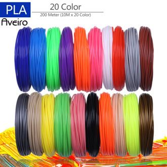 3D Printer Filaments 200 Meters 20 colors 3D Printing Pen Plastic Threads Wire 1.75 mm Printer Consumables 3D Pen Filament PLA