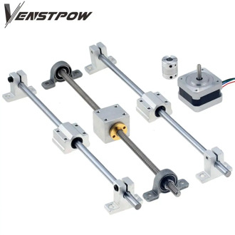 3D Printer guide rail sets T8 Lead screw length 500mm + linear shaft 8*500mm+KP08 SK8 SC8UU+ nut housing +coupling + step motor