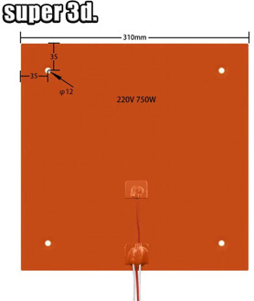 3D Printer Heated Bed Platform Silicone 310x310mm 220v 750w For Creality CR-10 10s pro Heating Pad Build Plate Print Heater Part