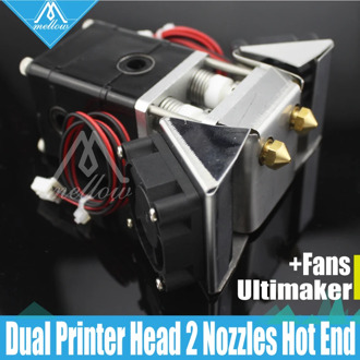 3D printer Heaterblock Ultimaker 2 + UM2 Dual Heads Extruder Olsson block fans kit Nozzles 0.25--0.8mm HotEnd for 1.75/3mm
