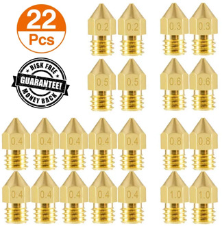 3D Printer Nozzles MK8 Extruder Nozzle Extruder Print Head 1.75mm for 3D Printer Anet A8 Makerbot MK8 Creality CR-10 Ender 3