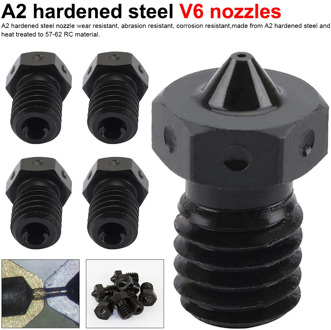 3D printer parts A2 Hardened Steel V6 Nozzles for printing PEI PEEK or Carbon fiber filament for E3D HOTEND printer part