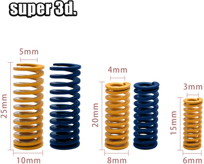 3D Printer Parts Compression Spring Heated bed Leveling Extruder spring ID 3/4/5mm OD 6/8/10mm for Creality CR 10 10S Ender 3