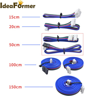 3D printer parts DuPont line HX2.54 4pin 15cm/20cm/50cm/100cm/150cm to 6pin White Terminal stepper Motor cable for Stepper Motor