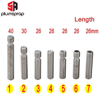 3D Printer Parts For MK8 M6 1.75mm Filament Stainless Steel Throat PTFE Tube Nozzle Extruder 26mm 30mm 40mm Long