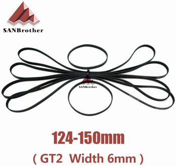 3D Printer Parts GT2 Closed Loop Timing Belt Rubber 2GT 6mm124 126 128 130 132 134 136 138 140 142 144 146 148 150mm Synchronous
