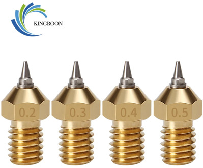 3D Printer Parts M6 V5 V6 Nozzle for E3D 0.2/0.3/0.4/0.5mm Removable Stainless Steel Tips For E3D V6 Hotend Nozzle 1.75mm