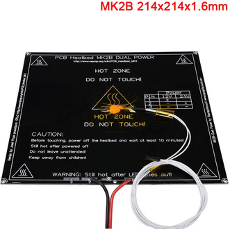 3D Printer Parts MK2B Heatbed 12/24V Without/With Thermistors NTC100K Cable LED Resistor 214x214x1.6MM Heated Bed For Stiker
